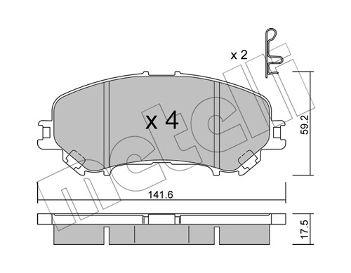 колодки дисковые передние!\ Nissan X-Trail 1.6/2.0/1.6dCi 13> 2210101 METELLI