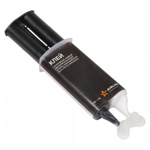 Клей эпоксидный, жидкий двухкомпонентный, шприц, черный/белый, 2*14 г. (ADGC005) ADGC005 AIRLINE