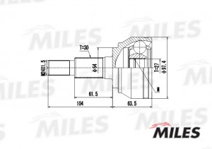 ШРУС наружный VW TOUAREG 3.0-3.6 02-06 (GKN 304557) GA20532 GA20532 MILES