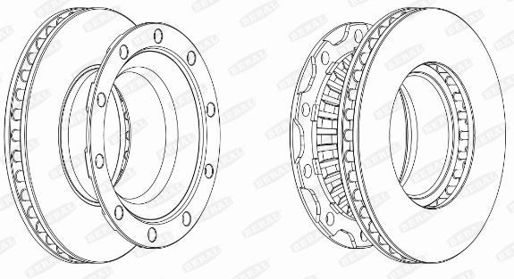 Диск тормозной Ø 430 x 159,5 x 45мм OE: BPW 03.088.35.05.0, 03.088.35.05.7, 03.0 BCR222A BERAL