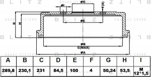 VW PASSAT B3/B4 88-96 230x51.5ММ BT0115 BLITZ