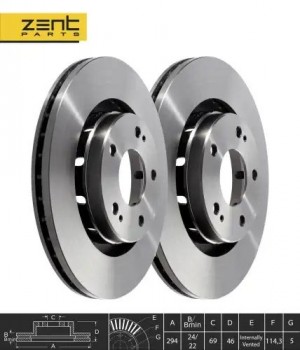 диск тормозной передний Z05965 ZENTPARTS