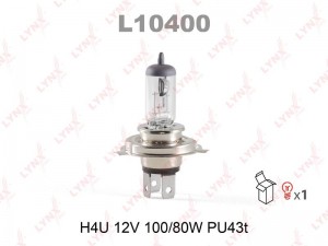 Лампа галогеновая H4U 12V 100/80W PU43T  L10400 L10400 LYNXAUTO