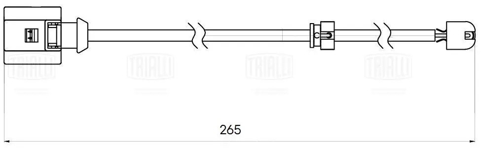 Датчик износа колодок VW Touareg (02-) зад. L=265 (PFS 4122) PFS 4122 TRIALLI
