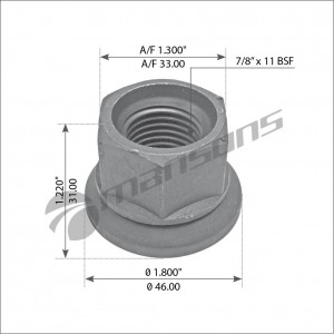 Гaйкa [D46h31A/F33 7/8x11BSF]  10шт 100.545 MANSONS