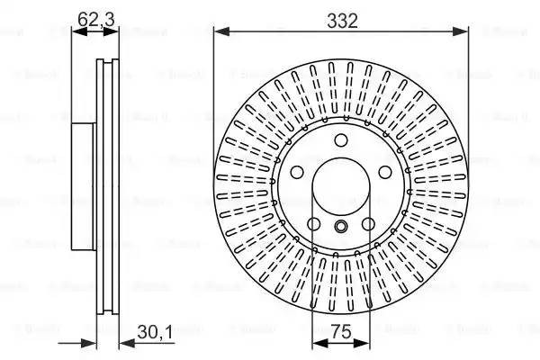 Диск тормозной BMW X5 (E70),X6 (E71,E72) передний (1шт.) BOSCH 0 986 479 624 BOSCH