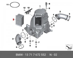Фильтр воздушный MOTO BMW R 1200 13717672552 13 71 7 672 552 BMW