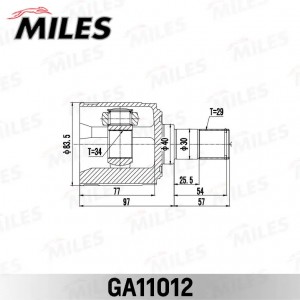 ШРУС внутренний левый HONDA ACCORD CL9 2003-2008 [EU] GA11012 GA11012 MILES