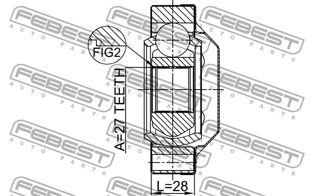 ШРУС 1611-001R 1611-001R FEBEST