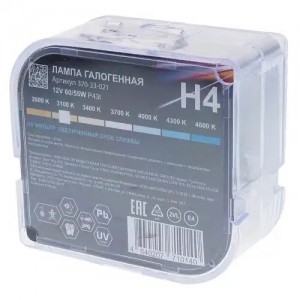 Лампа 12V H4 60/55W P43t бокс (2шт.) Long Life MEGAPOWER 37033021 MEGA POWER