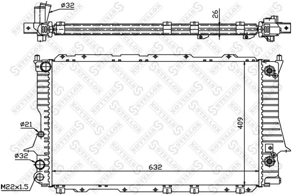 радиатор системы охлаждения! АКПП\ Audi 100/A6 2.0-2.5TD <97 10-25079-SX STELLOX