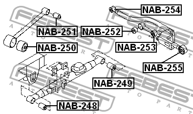 Сайлентблок задней верхней продольной тяги NAB-250 FEBEST