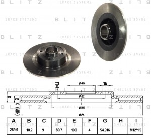 диск тормозной!\ Renault Megane II 1.6-2.0i/1.5-2.0DCi 03> BS0208 BLITZ