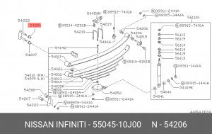 5504510J00 NISSAN 5504510J00 55045-10J00 ВТУЛКА РЕССОРЫ 55045-10J00 NISSAN