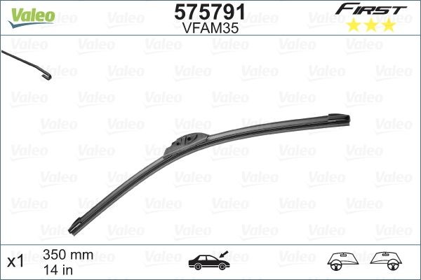 Щетка стеклоочистителя 350мм бескаркасная First Pyramid VALEO 575791 VALEO PHC