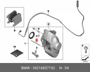 Направляющий палец ! \BMW 1' F20, LCI, F21, 2' F22, F23, 3' F30, F31, F34 GT, F8 34216857152 BMW