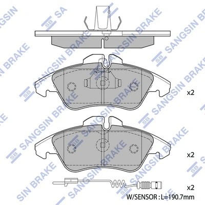 Колодки тормозные дисковые MB Vito/Sprinter 208D/308D, VW LT 28-35 95 SP1273 SP1273 SANGSIN