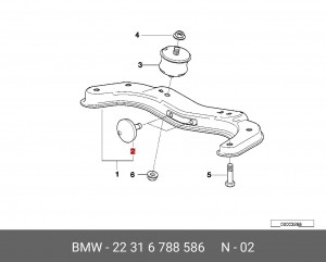 Опора двигателя BMW 5 (E60) OE 22 31 6 788 586 BMW