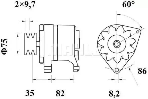 Генератор 28V/80A F12/16 MG 442 MAHLE KNECHT