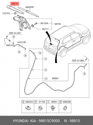 Рычаг стеклоочистителя HYUNDAI Creta заднего OE 98815C9000 HYUNDAI KIA