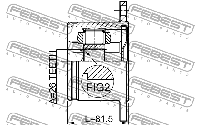 ШРУС внутр правый NISSAN X-TRAIL T30 0211-T30RH 0211-T30RH FEBEST