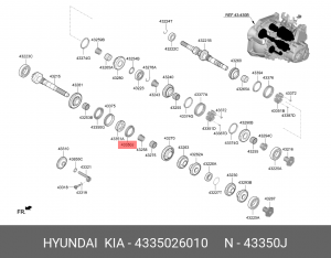 СИНХРОНИЗАТОР КПП 43350-26010 4335026010 HYUNDAI KIA
