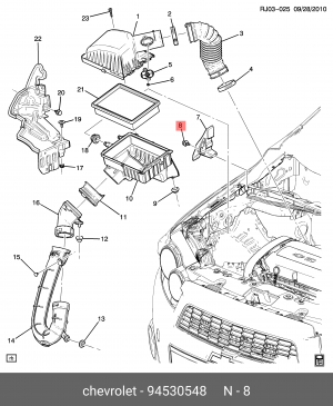 Пистон CHEVROLET Lanos обшивки двери OE 94530548 GENERAL MOTORS