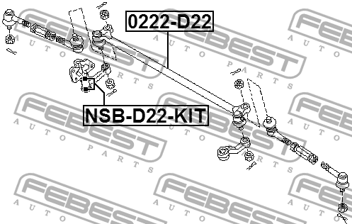 Втулка маятн рычага NISSAN FRONTIER D22B 2002.05-2008.08 (компл-2шт) NSB-D22-KIT NSB-D22-KIT FEBEST