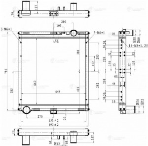 Радиатор водяного охлаждения КАМАЗ 4308/5308 Cummins ISBe ЕВРО-4 (тип BEHR) LUZA LRC 07152 LUZAR