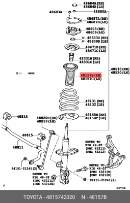 Проставка пружины 48157-42020 48157-42020 TOYOTA