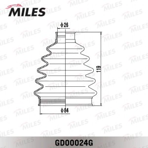 Пыльник ШРУСа наружный (со смазкой) AUDI A3 I-II/VW GOLF III-VII/PASSAT III-VII  GD00024G MILES