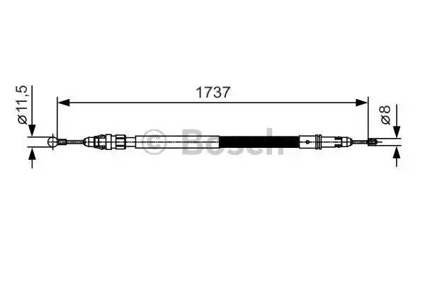 Трос стояночного тормоза PEUGEOT Expert (07-) CITROEN Jumpy (07-) BOSCH 1 987 482 008 BOSCH