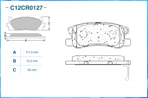 Тормозные колодки задние Low Metallic C12CR0127 C12CR0127 CWORKS