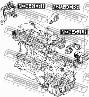 подушка ДВС правая! гидравлическая\ Mazda 6 12-16 MZM-KERH FEBEST