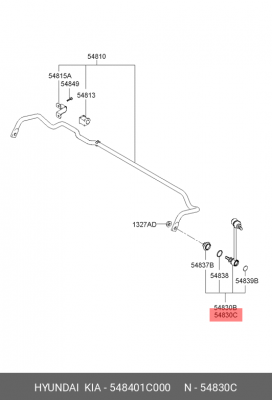 Стойка стабилизатора HYUNDAI Getz (02-) переднего правая OE 54840-1C000 HYUNDAI KIA