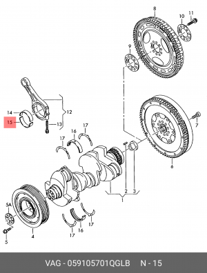 ВКЛАДЫШ ШАТУНА  059105701QGLB 059 105 701 Q GLB VAG