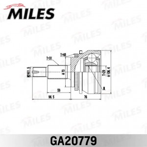 ШРУС наружный задний Land Rover Discovery 2.7 3.0TD 04 GA20779 GA20779 MILES