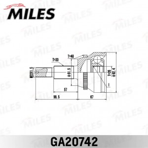 ШРУС наружный TOYOTA CAMRY ACV40/GSV40 2006-2011 - GA20742 GA20742 MILES