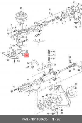 гайка крепления шланга системы охлаждения! M6\ VAG N 011 006 36 VAG