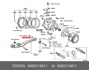 шайба крепления рычага!\ Toyota Land Cruiser 90201-19011 TOYOTA