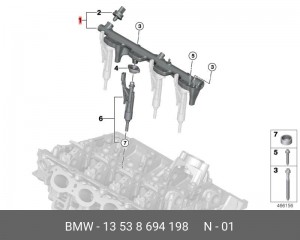 Топливная рейка 13538694198 13 53 8 694 198 BMW