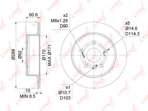 диск тормозной!\Toyota Camry 96-01 BN-1148 LYNXAUTO