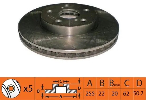 Диск тормозной TOYOTA CRESTA 1994 - 1996 BR21230T BR21230T SB NAGAMOCHI