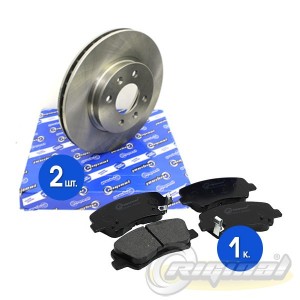 Диски тормозные с колодками передние RGDF6198KIT RIGINAL