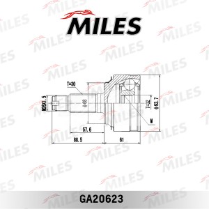 ШРУС HONDA CR-V III 07- (GSP 823124) GA20623 GA20623 MILES