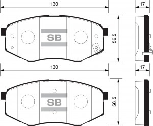 Колодки тормозные HYUNDAI ix35 10-/KIA SPORTAGE 10-/CARENS 02- передние SP1374 SP1374 SANGSIN