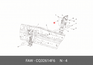 Гайка замка кабины (М14) 3310 Е5 CQ32614F6 FAW