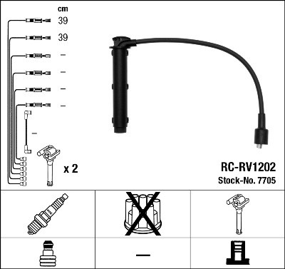 RC-RV 1202 к-кт проводов!\ Rover 25/45/75 1.4-1.8i 00> RCRV1202 NGK