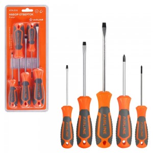 Набор отвёрток ( 5 предметов) "AIRLINE" (SL3x75 мм, SL5x100, SL6x125 мм, PH0x75м ATAU035 AIRLINE