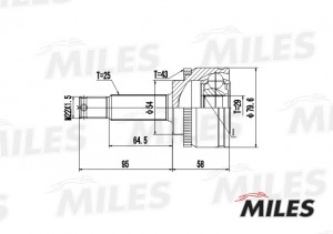 ШРУС наружный MITSUBISHI COLT/LANCER 1.3 95-05 (с ABS) (GKN 303590) GA20260 GA20260 MILES
